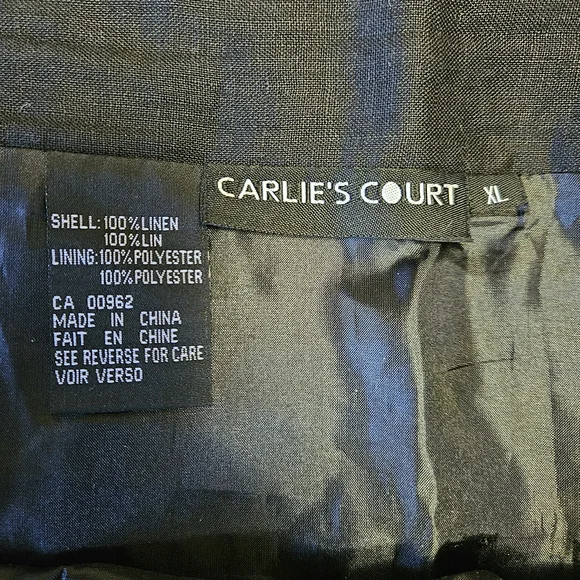 Linen Black and White A-Line Skirt🐈‍⬛ - Picture 6 of 7